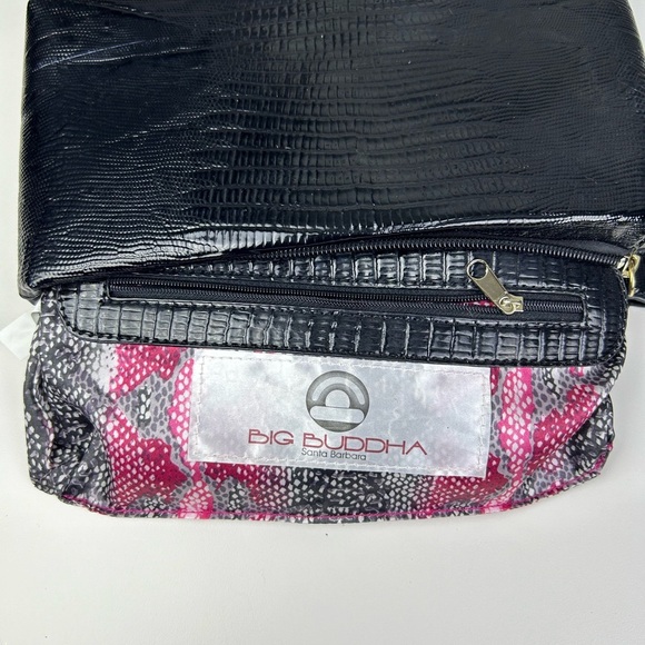 BIG BUDDHA Santa Barbara Black Patent Leather Clutch Wristlet Bag - Picture 7 of 10